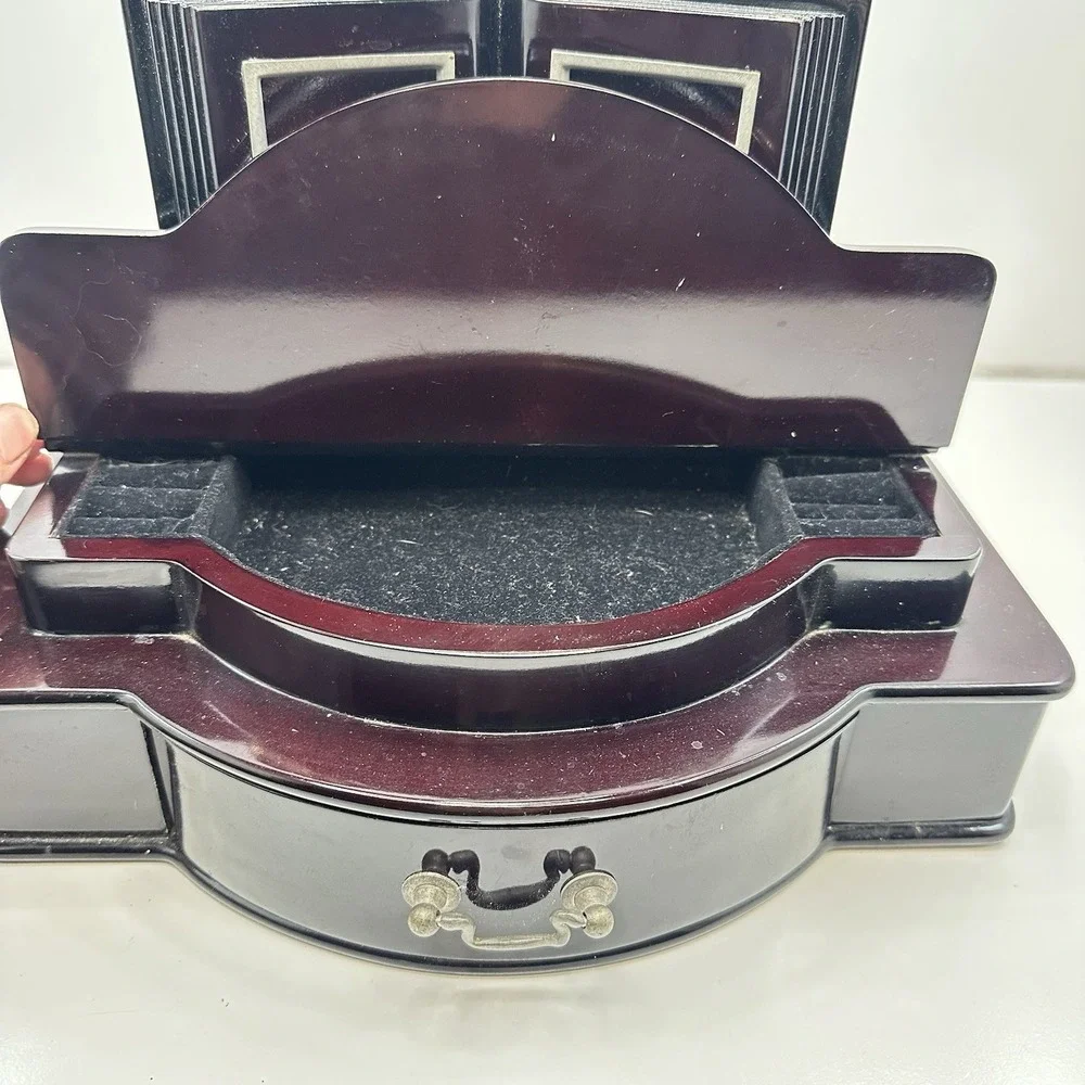 Jewelry Music Box That Plays Memory From Cats 2 Compartments and Picture Frames